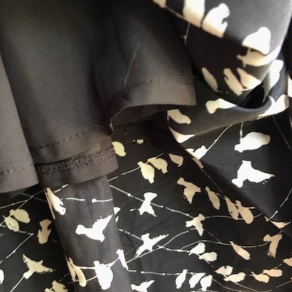 Pink Martini Dress - Medium, Black w/ White Birds, Midi-length, Short sleeves - Picture 6 of 7